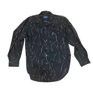 Black Abstract Pattern Dress Shirt